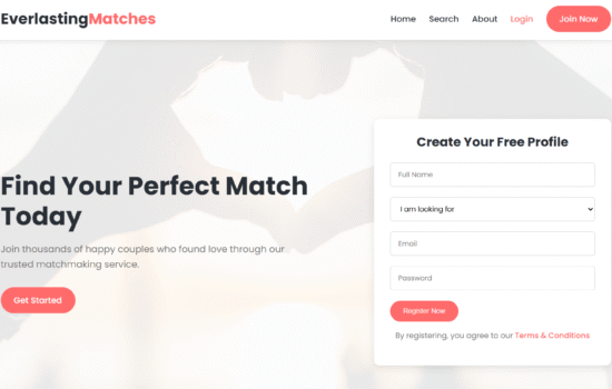 Free Matrimonial Website Template - Responsive HTML5/CSS3 Matchmaking Design