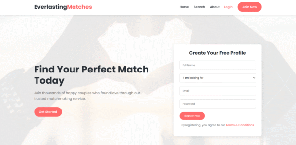 Free Matrimonial Website Template - Responsive HTML5/CSS3 Matchmaking Design