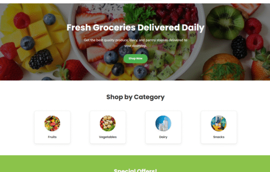 Grocery Website Template Product Grid – Modern Grocery Store Layout