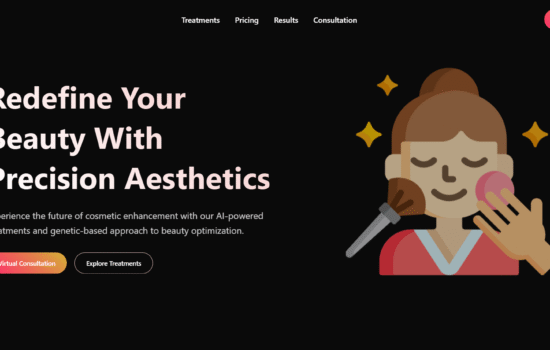 NOVA salon website template preview showing futuristic design and responsive layout.