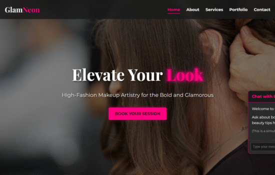Makeup salon website template gallery preview