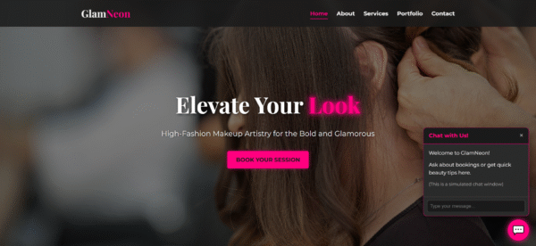 Makeup salon website template gallery preview